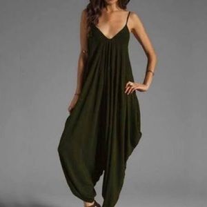 NWT Urim Harem Jumpsuit Romper Dark Green